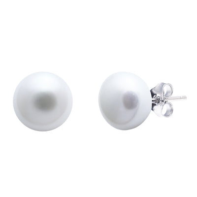 Large White Freshwater Pearl Studs