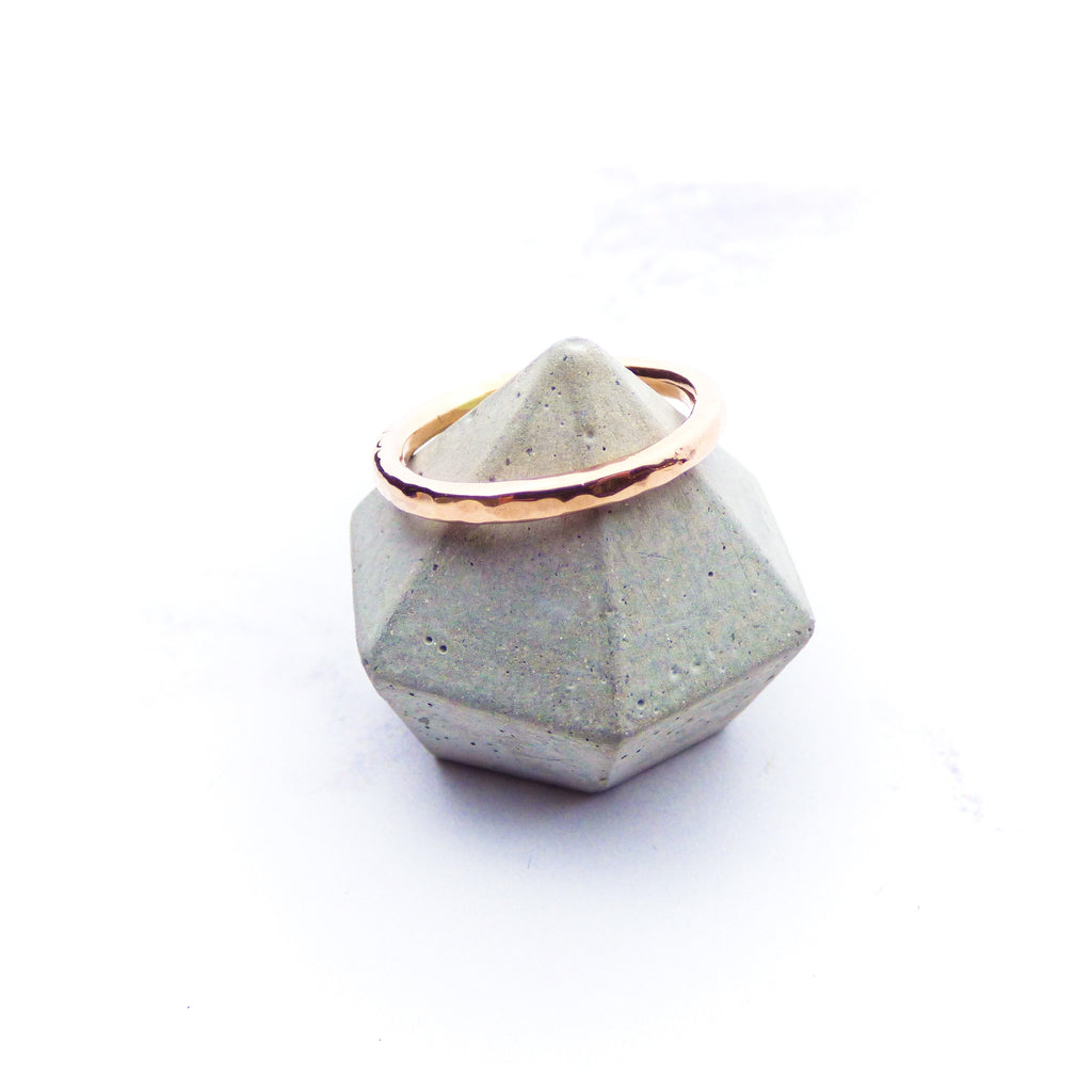 Rose Gold Hammered Ring